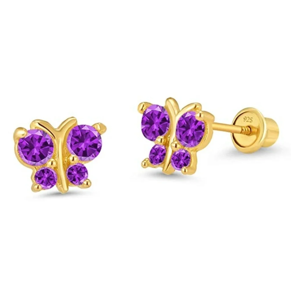 New Gold plated Brass Butterfly Earrings